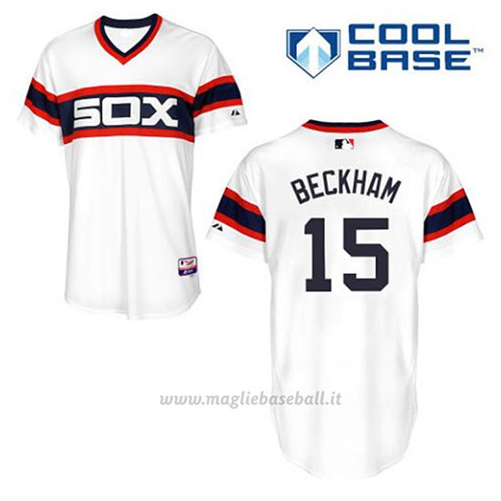 Maglia Baseball Uomo Chicago White Sox 15 Gordon Beckham Bianco Alterner Cool Base